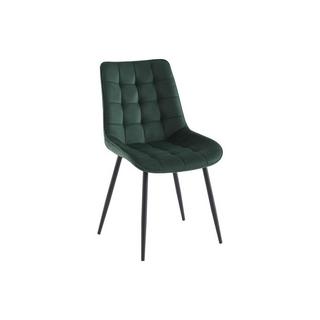 Vente-unique Lot de 2 chaises matelassées - Velours et métal noir - Vert - OLLUA  