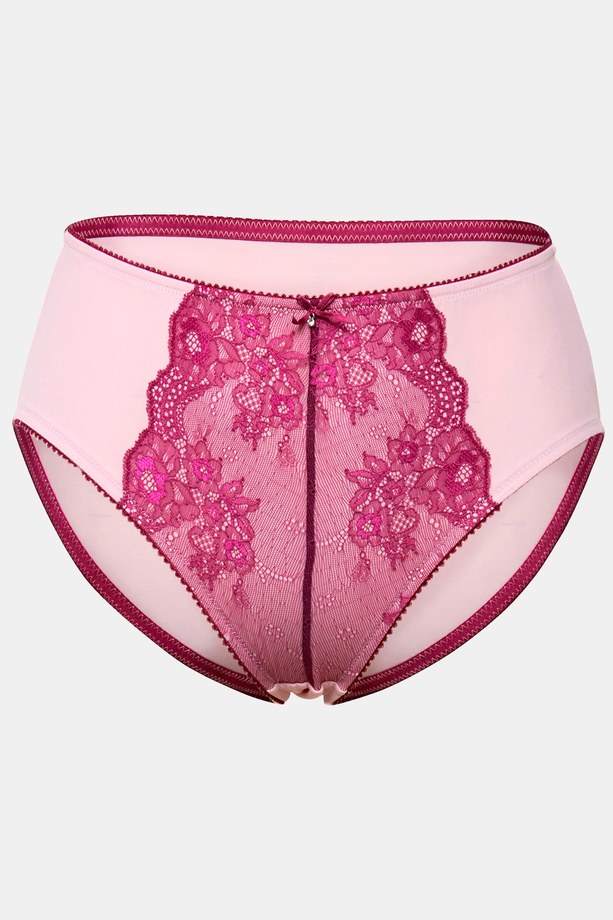 Ulla Popken Slip a vita alta Mesh Pizzo Microfibra  