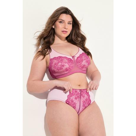 Ulla Popken Slip a vita alta Mesh Pizzo Microfibra  