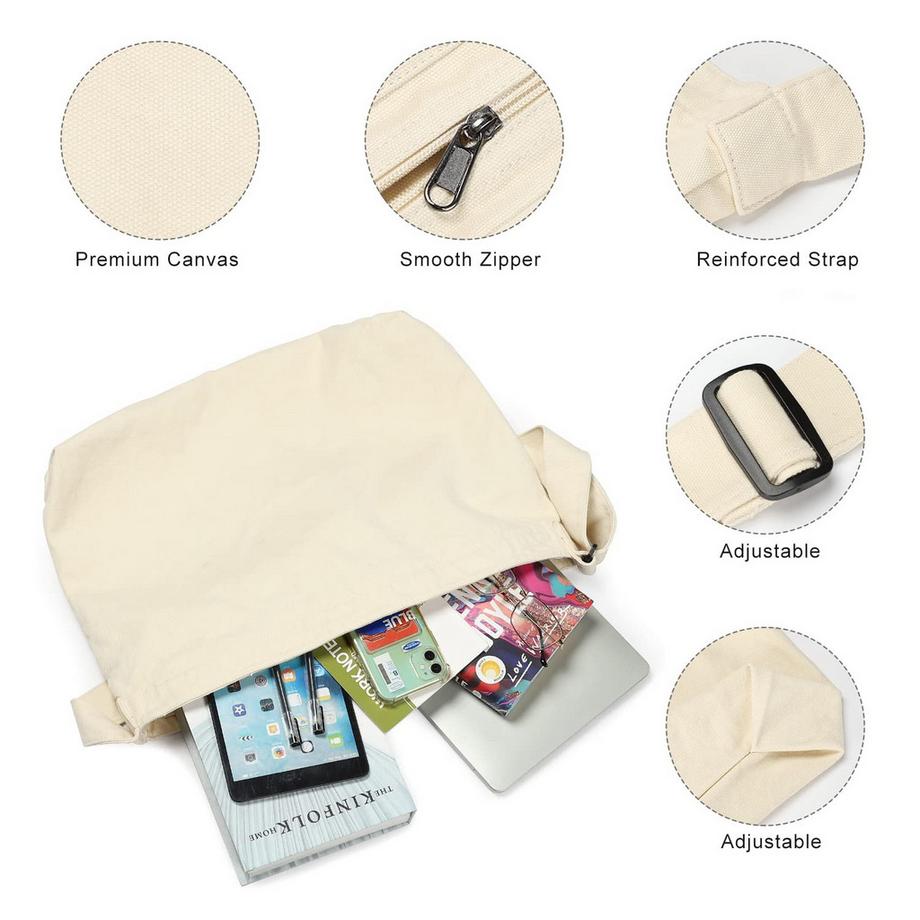 Only-bags.store Borsa a tracolla in tela con tracolla regolabile  