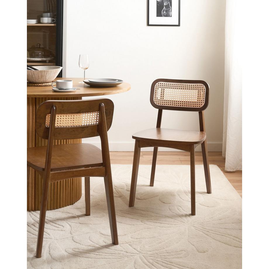 Beliani Lot de 2 chaises de salle à manger en Bois d'hévéa Minimaliste KENO  