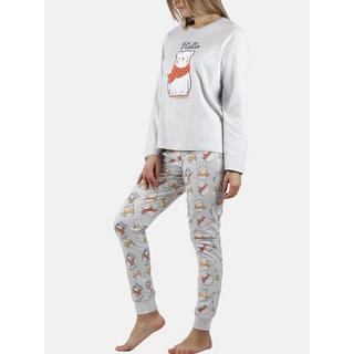 Admas  Pyjama Hausanzug Hose und Oberteil Hello Winter 