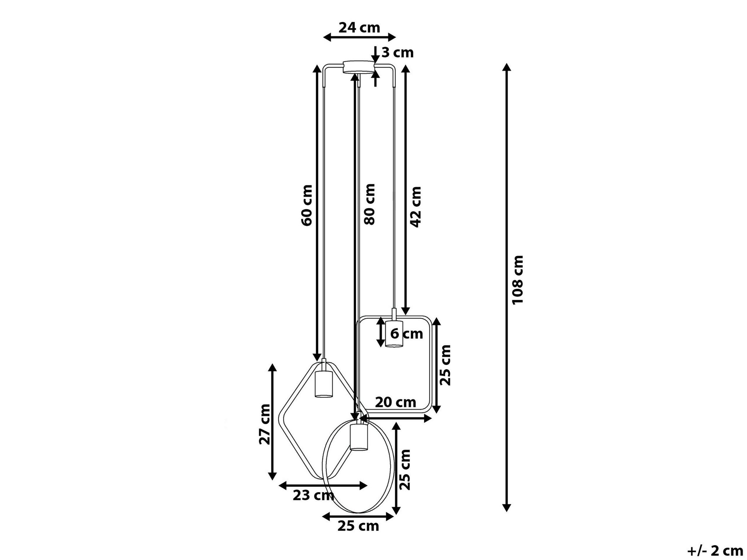 Beliani Lampe suspension en Métal Moderne VOMANO  