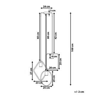 Beliani Lampe suspension en Métal Moderne VOMANO  