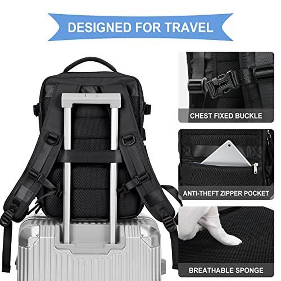 Only-bags.store Kabinentasche für EasyJet 45x36x20 Reiserucksack Ryanair mit USB-Anschluss Flugzeugrucksack  