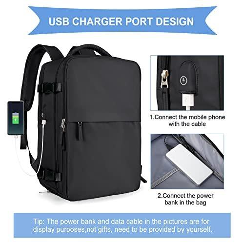 Only-bags.store  Sac de cabine pour EasyJet 45x36x20, sac à dos de voyage Ryanair avec port USB, sac à dos d'avion, bagage à main, sac à dos pour ordinateur portable, sac à dos décontracté 