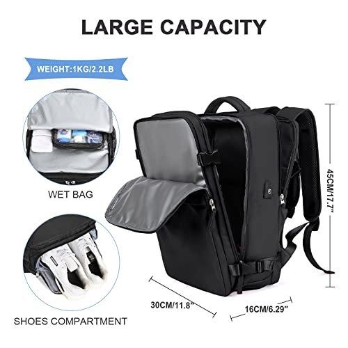 Only-bags.store  Sac de cabine pour EasyJet 45x36x20, sac à dos de voyage Ryanair avec port USB, sac à dos d'avion, bagage à main, sac à dos pour ordinateur portable, sac à dos décontracté 