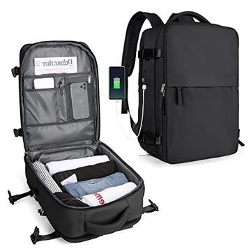 Sac de cabine pour EasyJet 45x36x20, sac à dos de voyage Ryanair avec port USB, sac à dos d'avion, bagage à main, sac à dos pour ordinateur portable, sac à dos décontracté