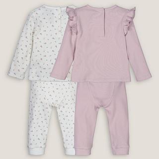 La Redoute Collections  Lot de 2 pyjamas 2 pièces en côtes 