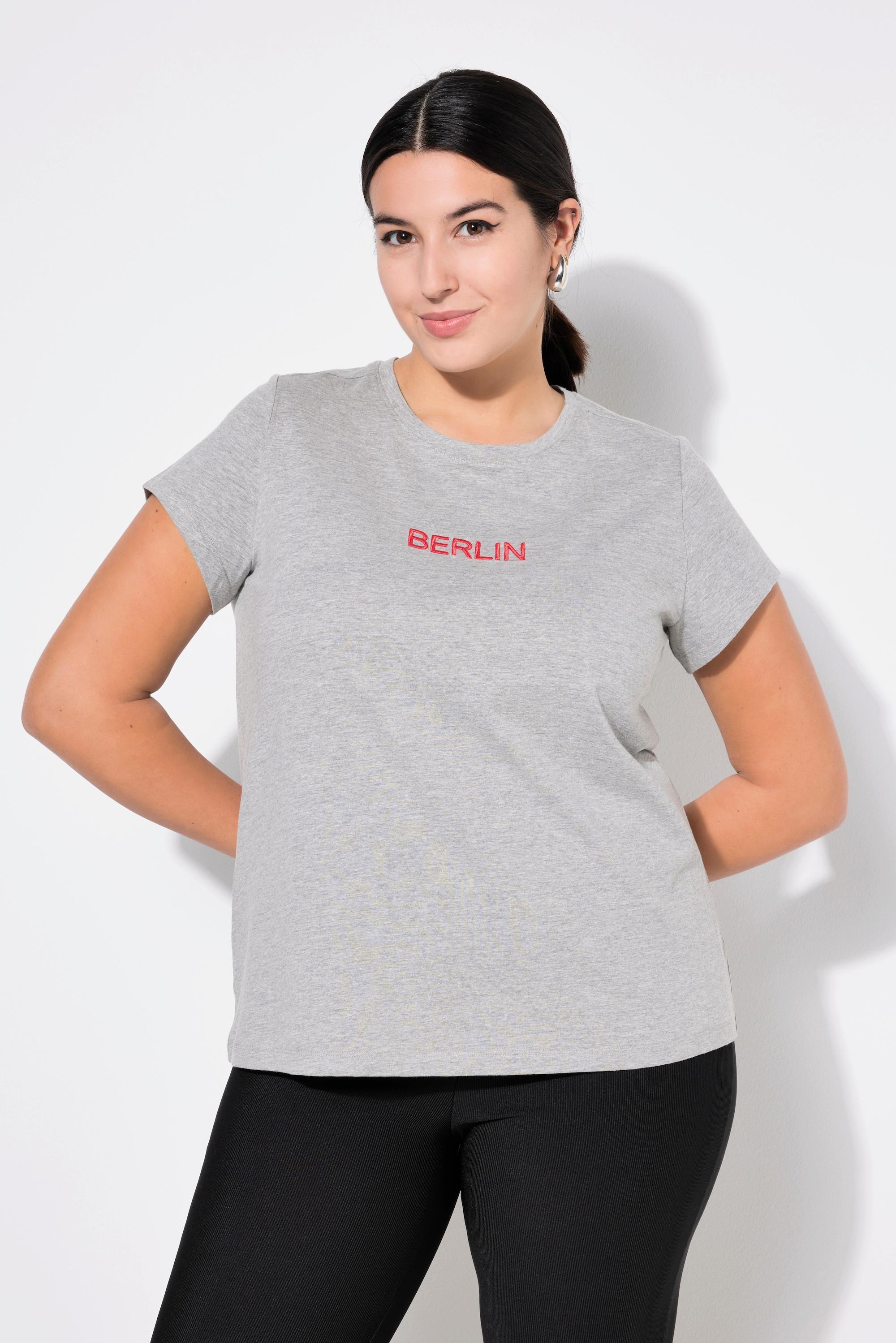 Studio Untold  T-shirt#, Slim Classic, broderie, manches mi-hauteur 