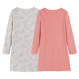 SO'HOME Confezione da 2 Camicie da Notte a Maniche Lunghe  