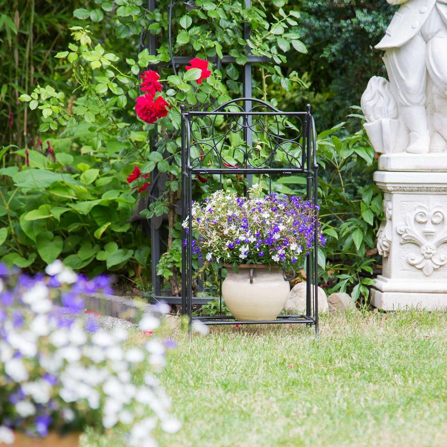 B2X Support à fleurs en métal 2 étagères  