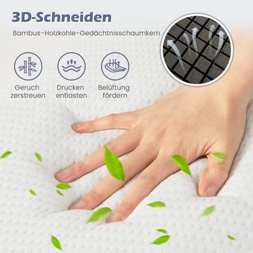 Set di 2 cuscini al carbone attivo di bambù, 40 x 60 cm, per un sonno antidolorifico, bianco