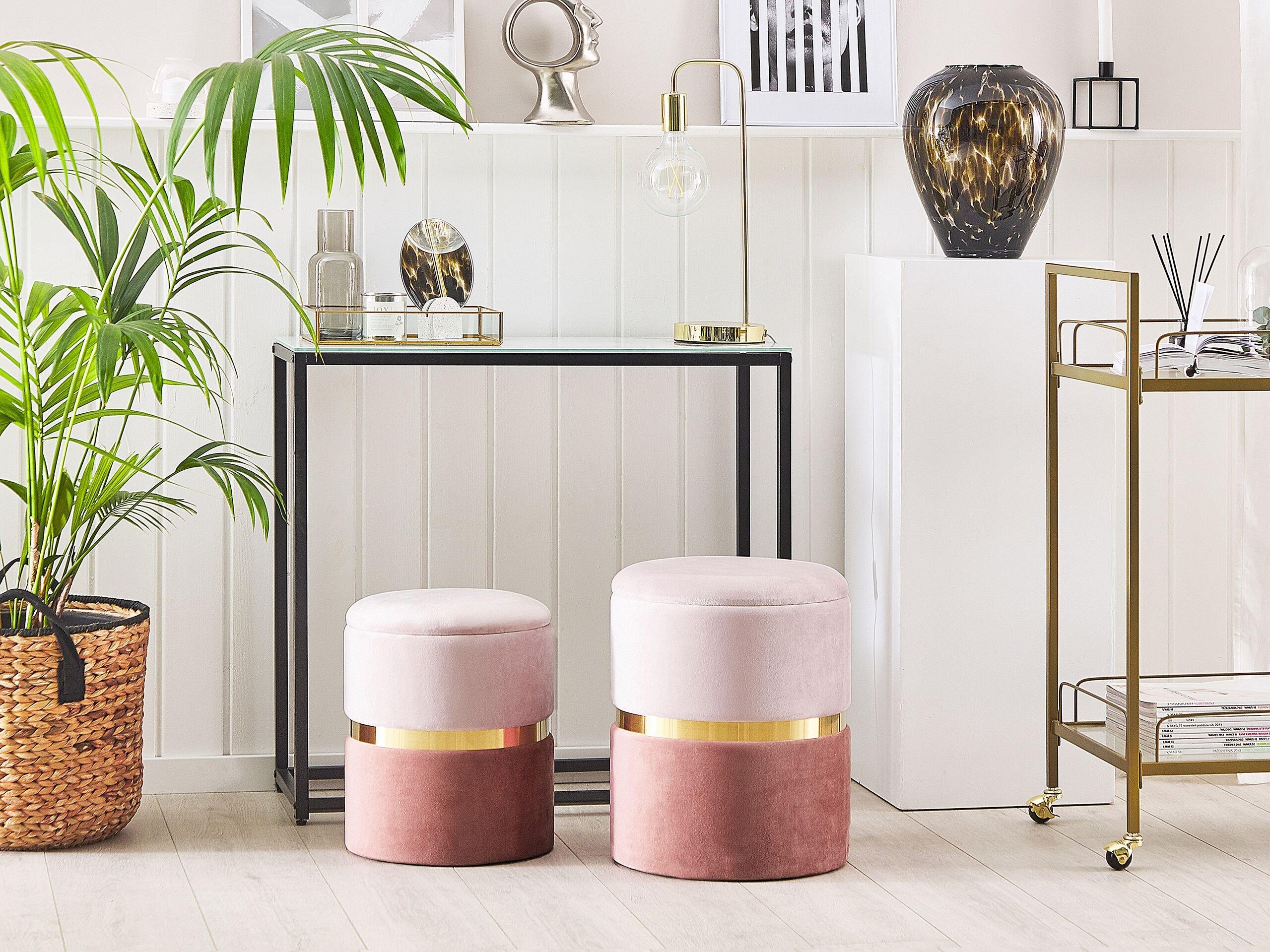 Beliani Pouf aus Samtstoff Glamourös WICHITA  