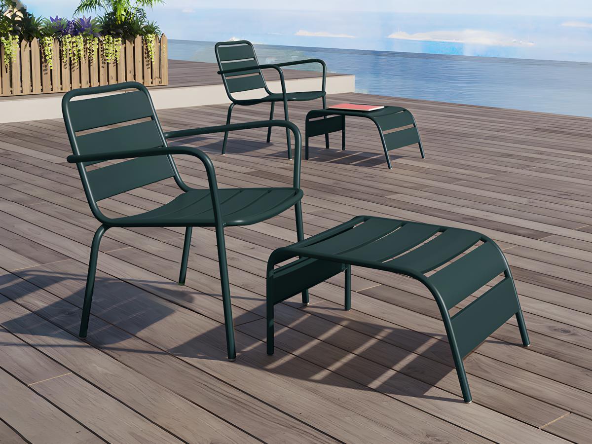 Vente-unique Poggiapiedi in Metallo Verde abete - MIRMANDE di MYLIA  