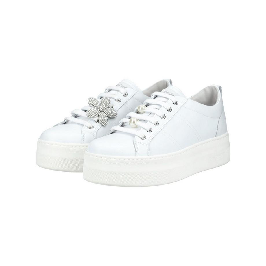 Nero Giardini Sneaker blanche à plateforme avec fleur en strass  