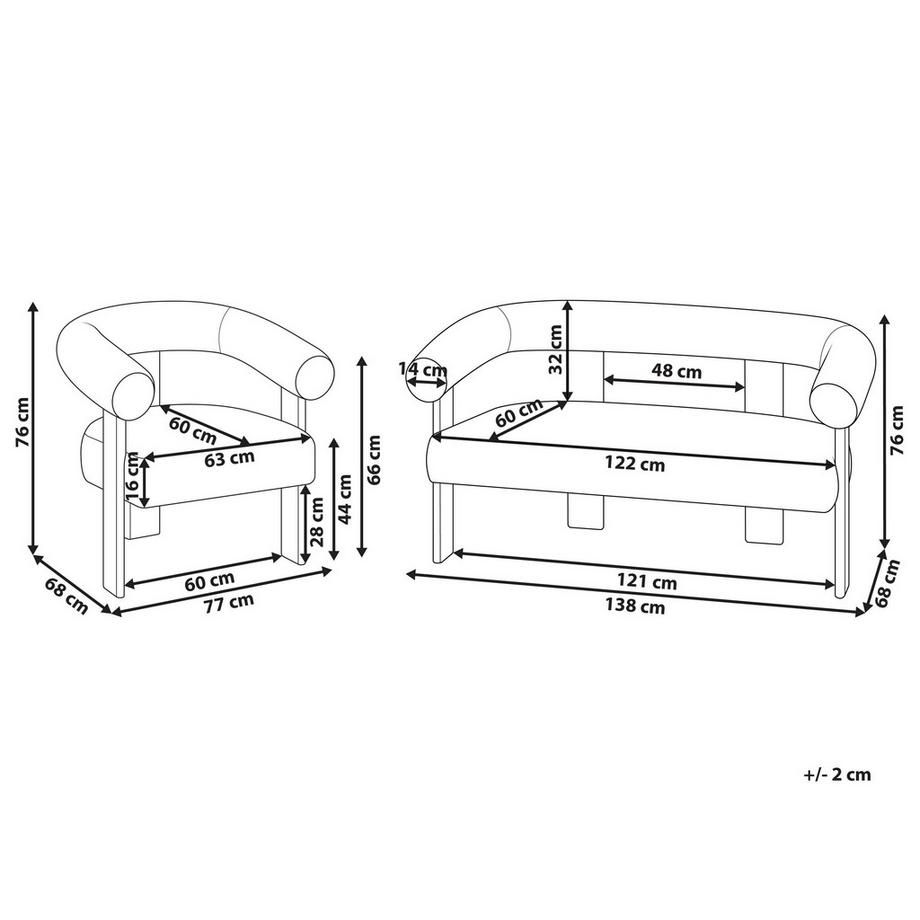 Beliani Wohnzimmer Set aus Bouclé  ILBRO  