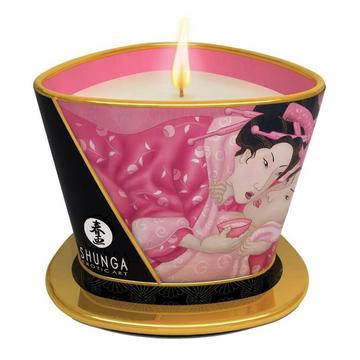 Bougie de massage Shunga pétales de rose 170ml