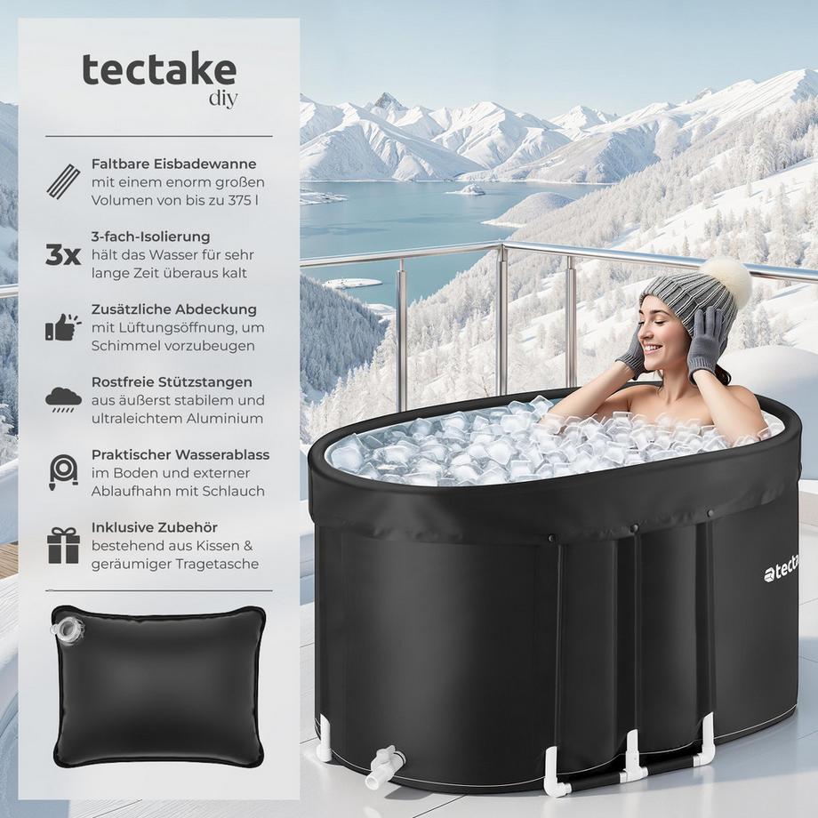 Tectake Baignoire à glace ESPOO pliable avec triple isolation  
