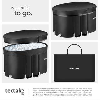 Tectake Eisbadewanne Espoo faltbar, mit 3-facher Isolierung Aluminiumgestell und Schutzabdeckung  