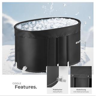 Tectake Eisbadewanne Espoo faltbar, mit 3-facher Isolierung Aluminiumgestell und Schutzabdeckung  