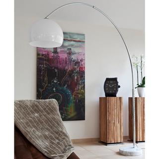 mutoni  Lampe à arc 250cm en plastique blanc 