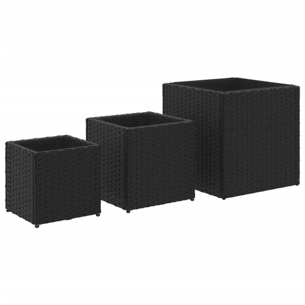 VidaXL - Jardinière rotin synthétique, One Size, Noir
