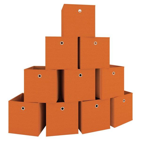 VCM Lot de 10 boîtes pliantes Boîte pliante en tissu Boîte pliante Boîte à étagères Rangement Boxas  