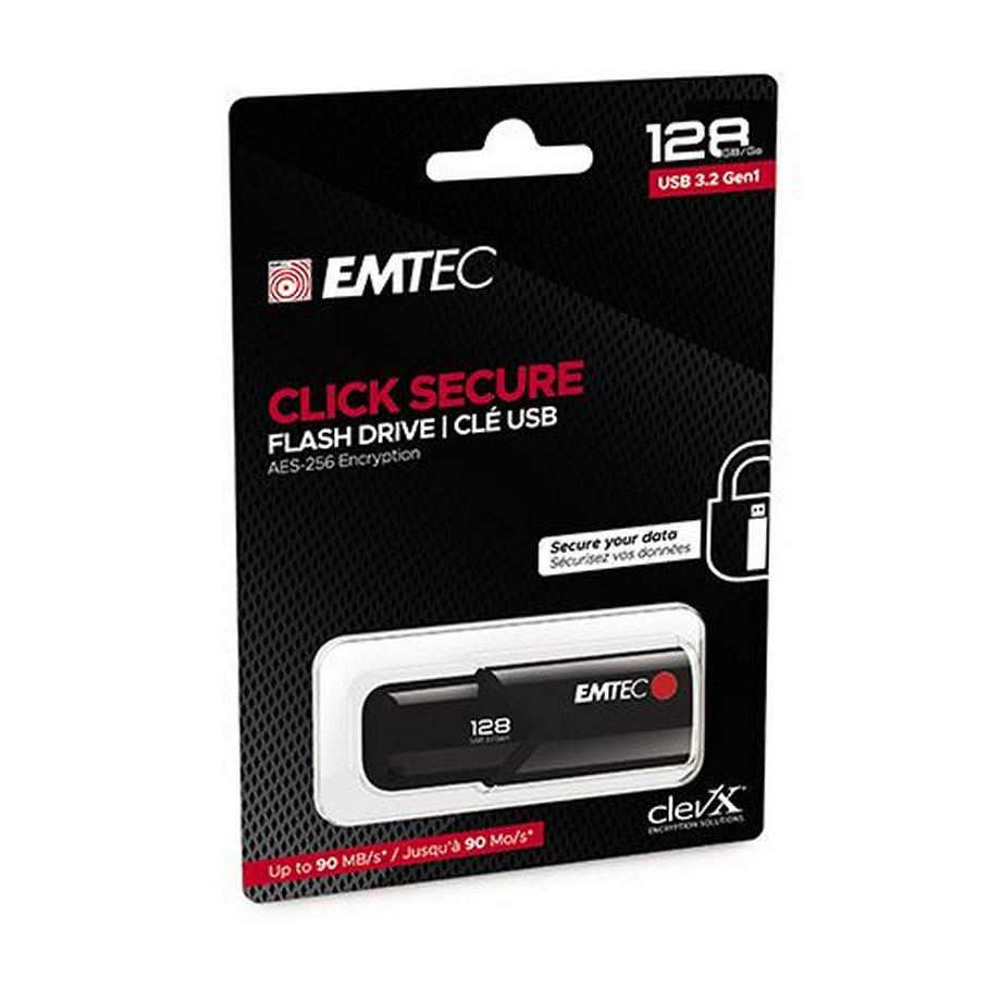 USB 3.2 Gen 1 Emtec Click Secure 128 GB Schwarz