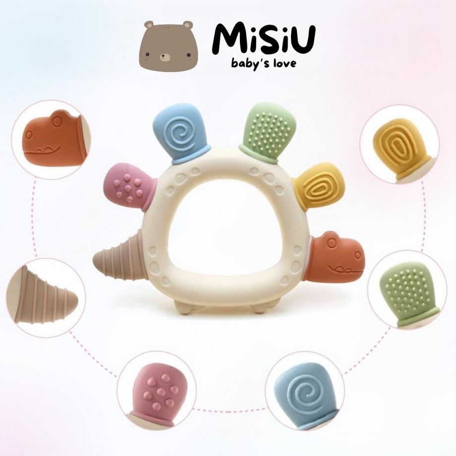 Misiu  Silikon Beissring Spielring Dino 