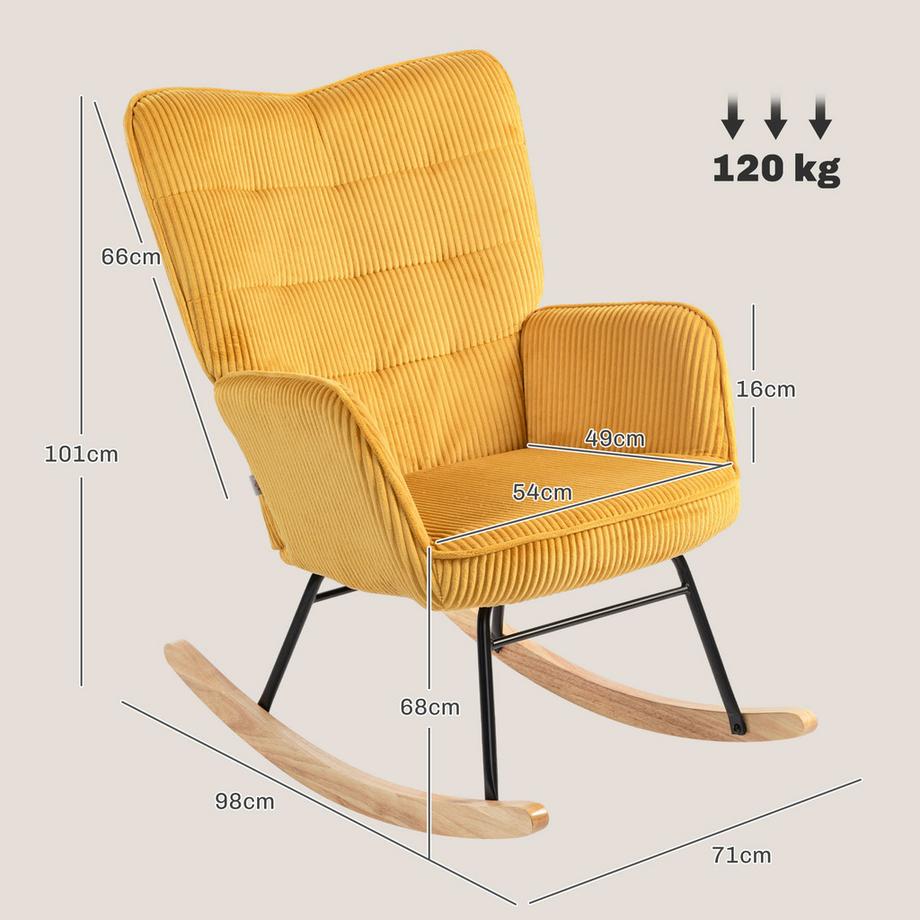 HOMCOM Fauteuil à bascule  