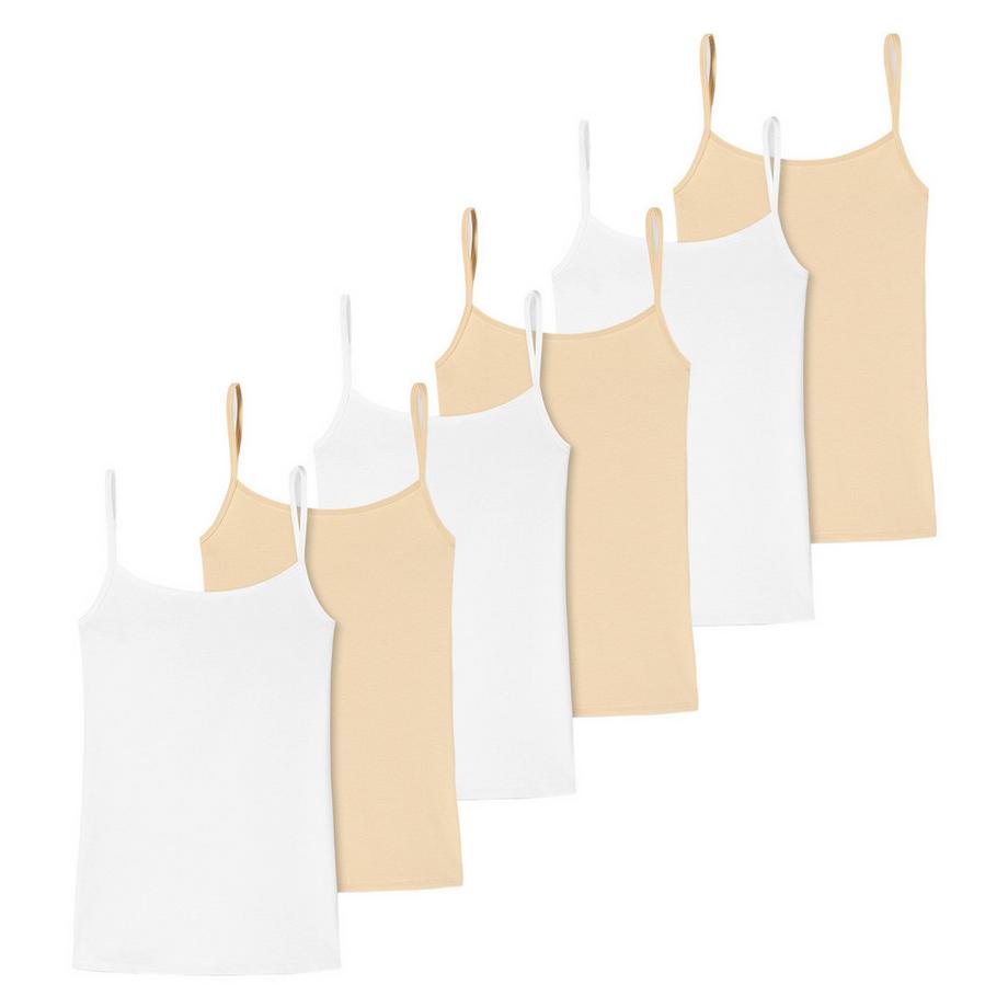 Cotton lot de 6  - tops à bretelles spaghetti