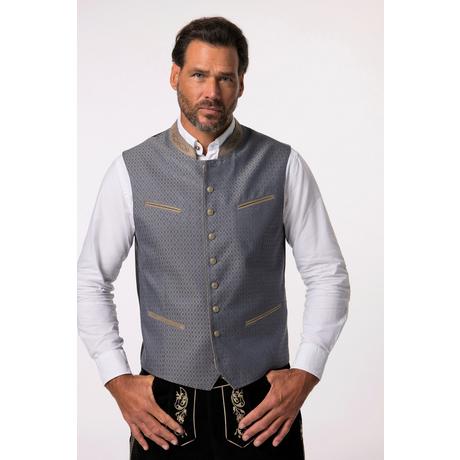 JP1880  Gilet tenue traditionnelle, col montant brodé, dos doublé - jusqu'au 74 