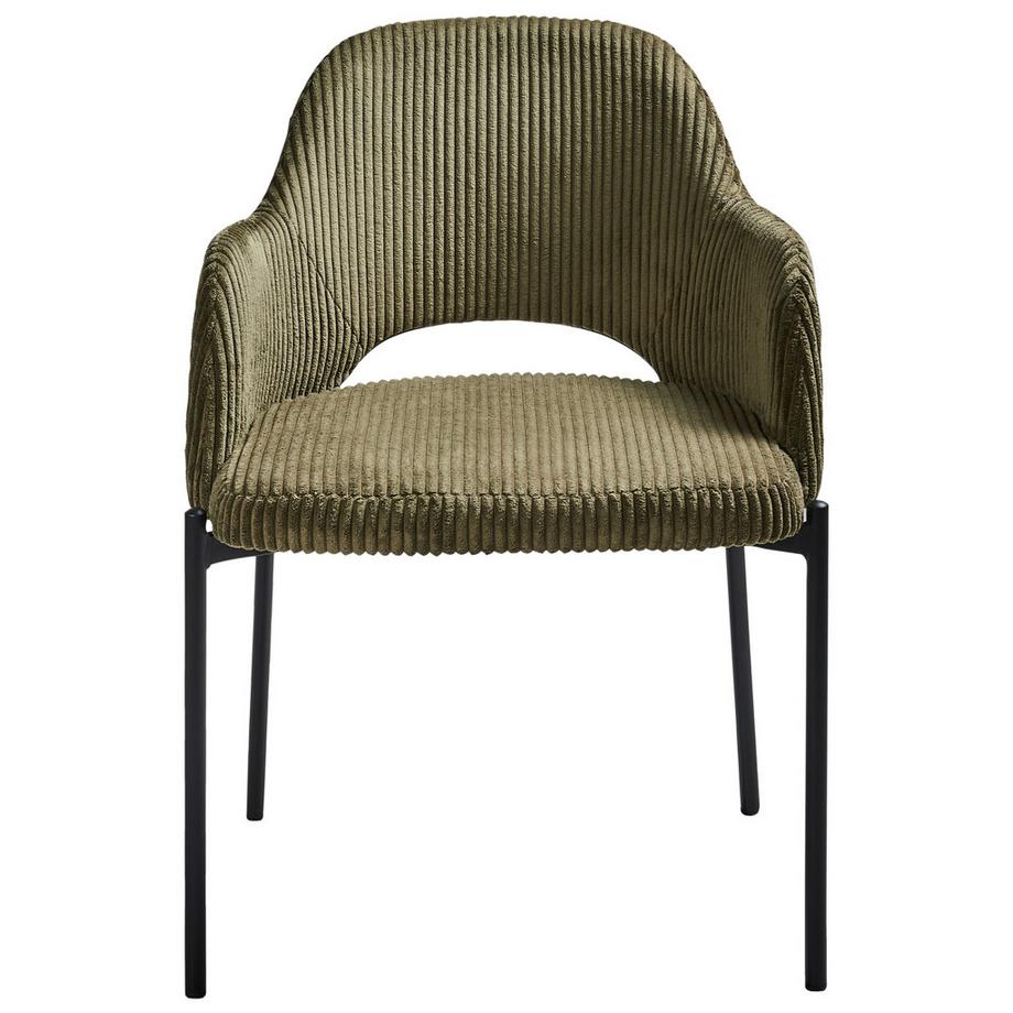 Beliani Esszimmerstuhl 2er Set aus Cord Retro RATON  