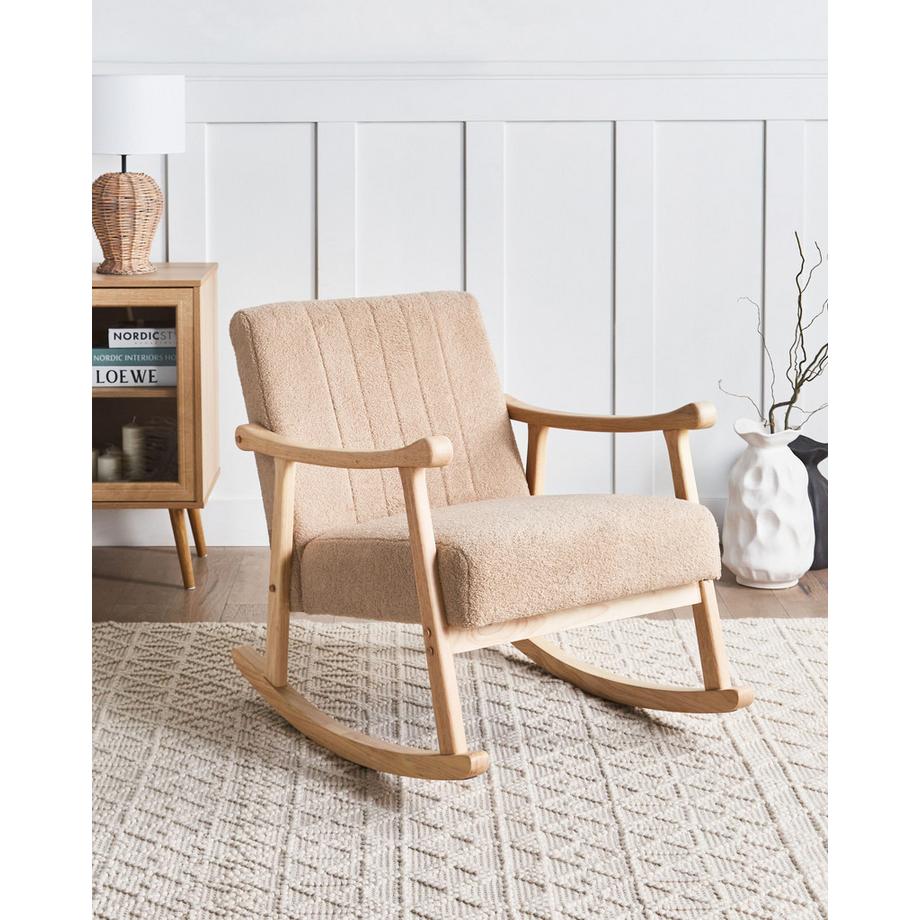 Beliani Schaukelsessel aus Bouclé Retro LEKNES  