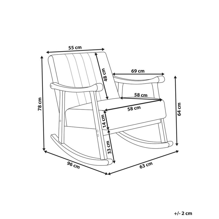 Beliani Schaukelsessel aus Bouclé Retro LEKNES  