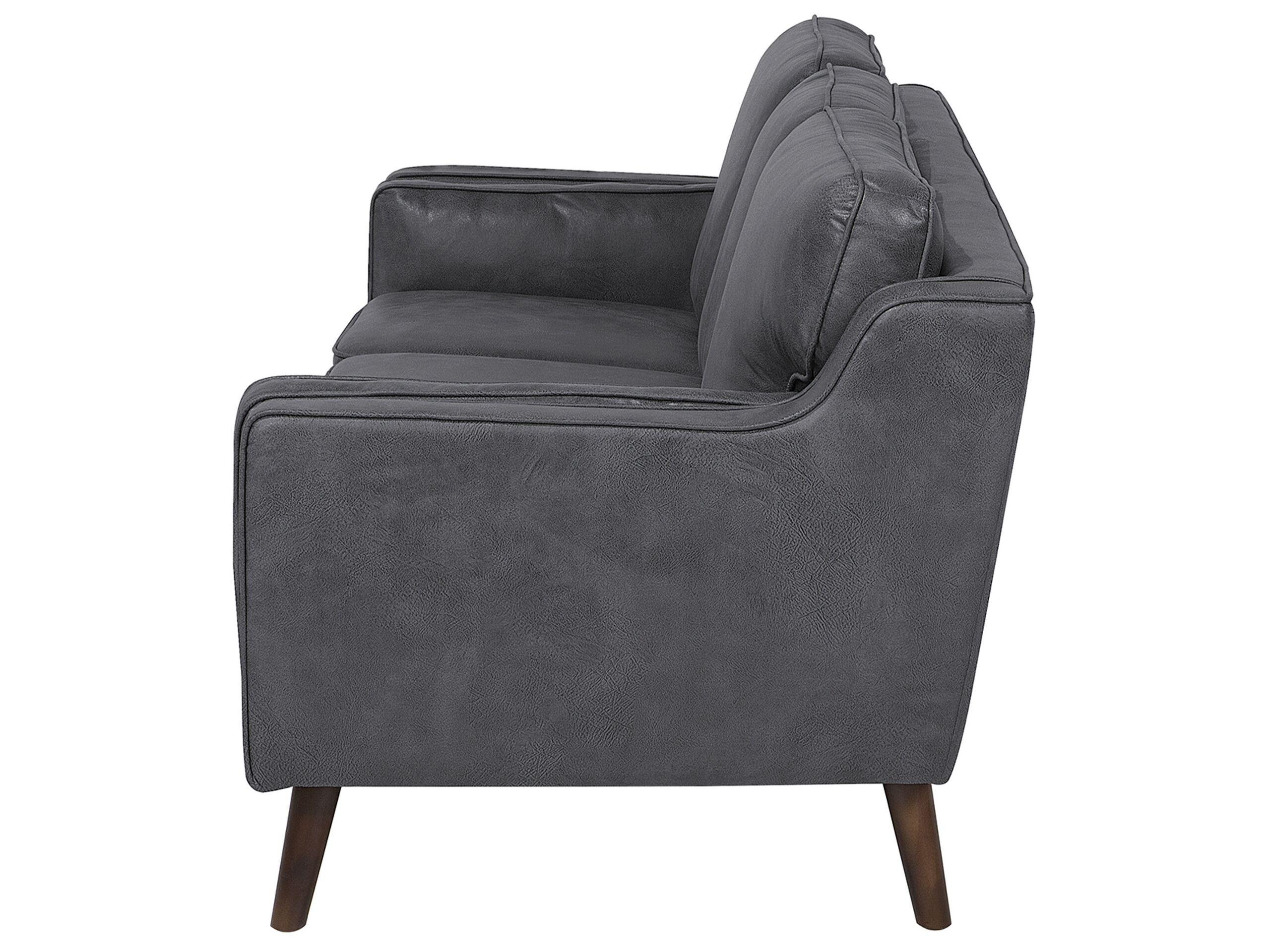 Beliani 3 Sitzer Sofa aus Kunstleder Industriell LOKKA  