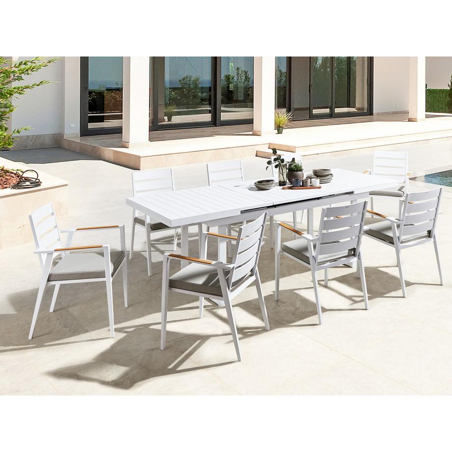 Beliani Garten-Essgruppe für 8 Personen aus Aluminium  VALCANETTO/TAVIANO  