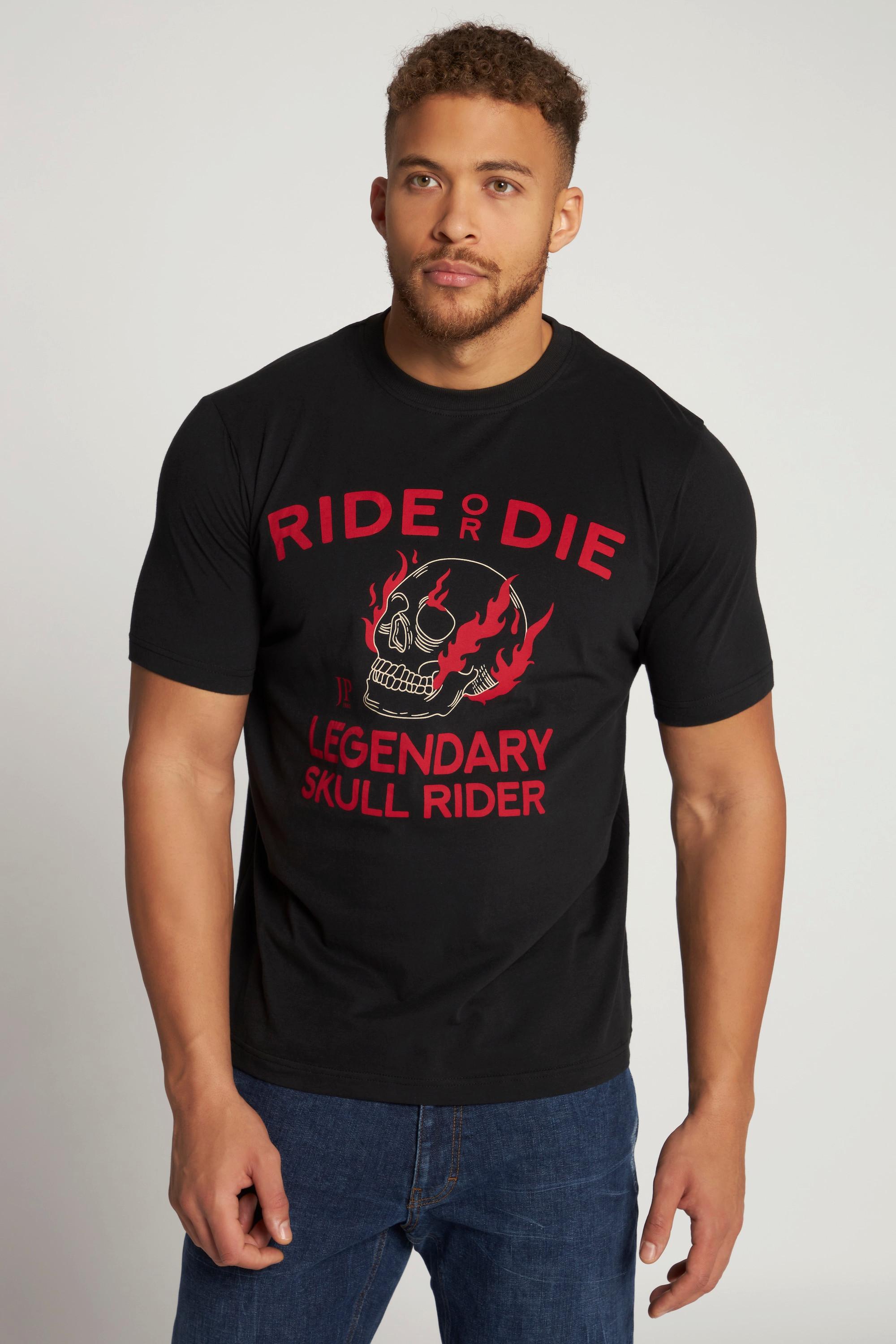 JP1880  T-shirt con stampa "Ride or Die", scollo a girocollo e mezze maniche 