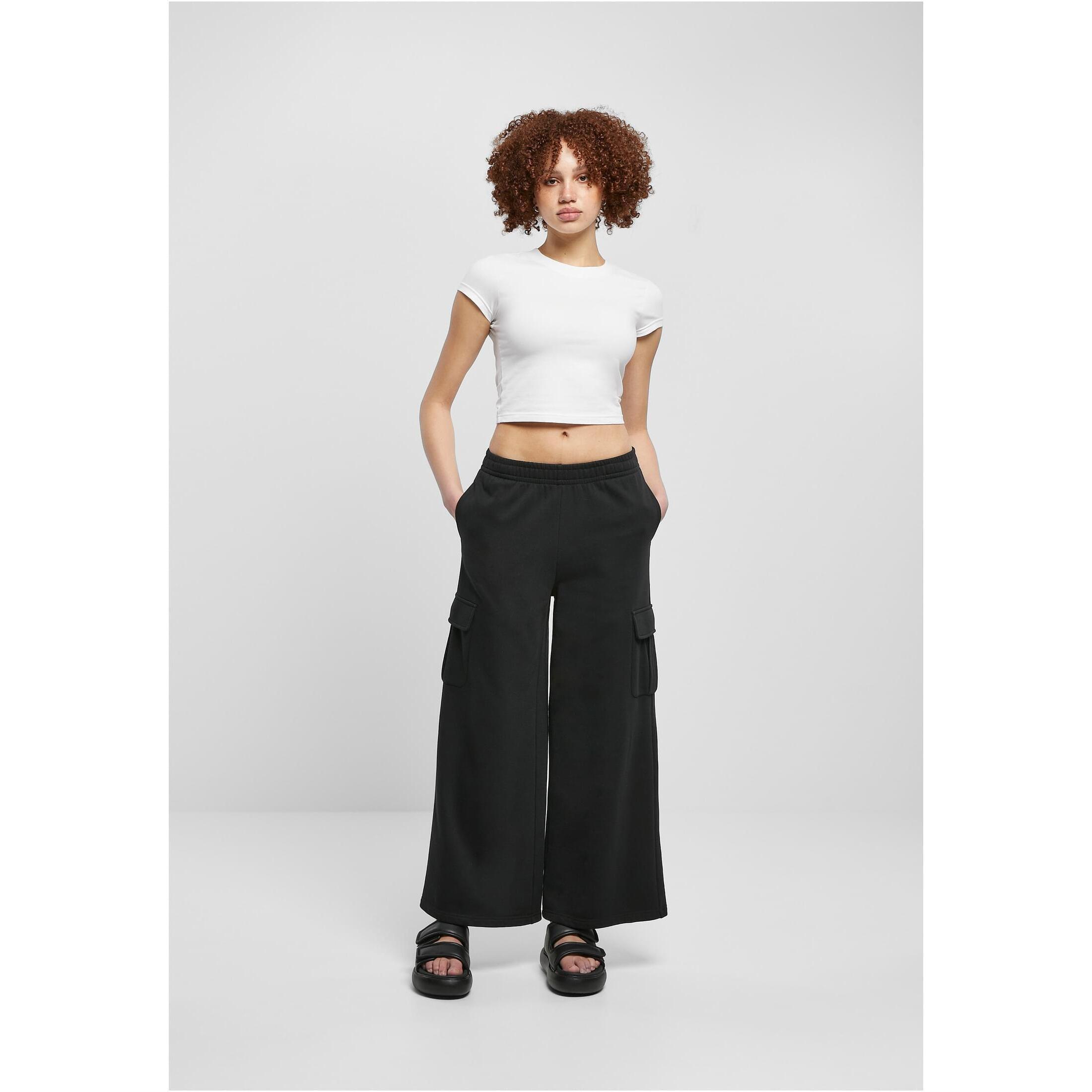 URBAN CLASSICS Terry High Waist Wide Leg Cargo Hose  