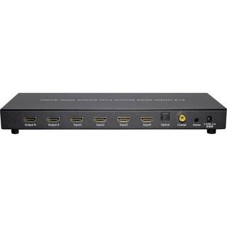 Maxtrack  HDMI-Matrix-Switch mit Aluminiumgehäuse, mit Fernbedienung 3840 x 2160 Pixel Schwarz 