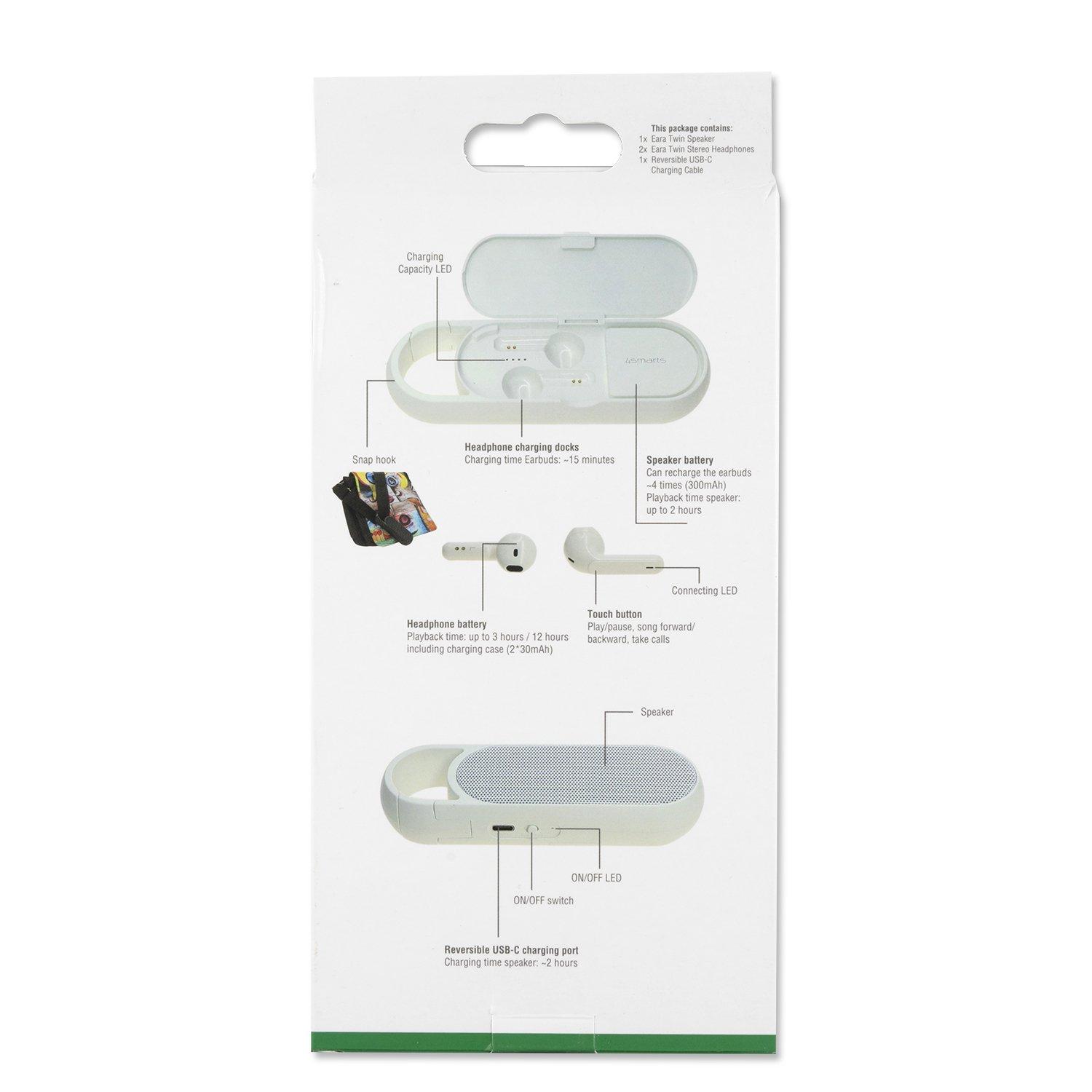 4smarts  4smarts Eara Twin Kopfhörer True Wireless Stereo (TWS) im Ohr AnrufeMusik Bluetooth Weiß 