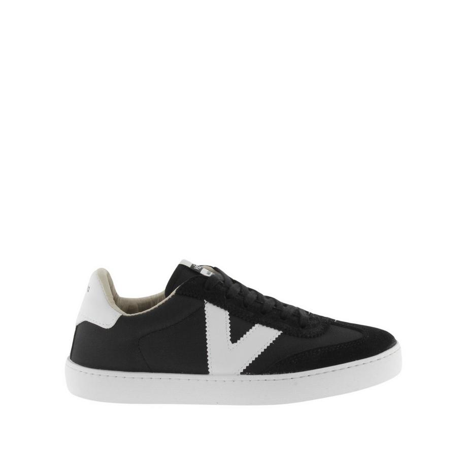 Baskets monochromes en berlin cuir fendu et nylon