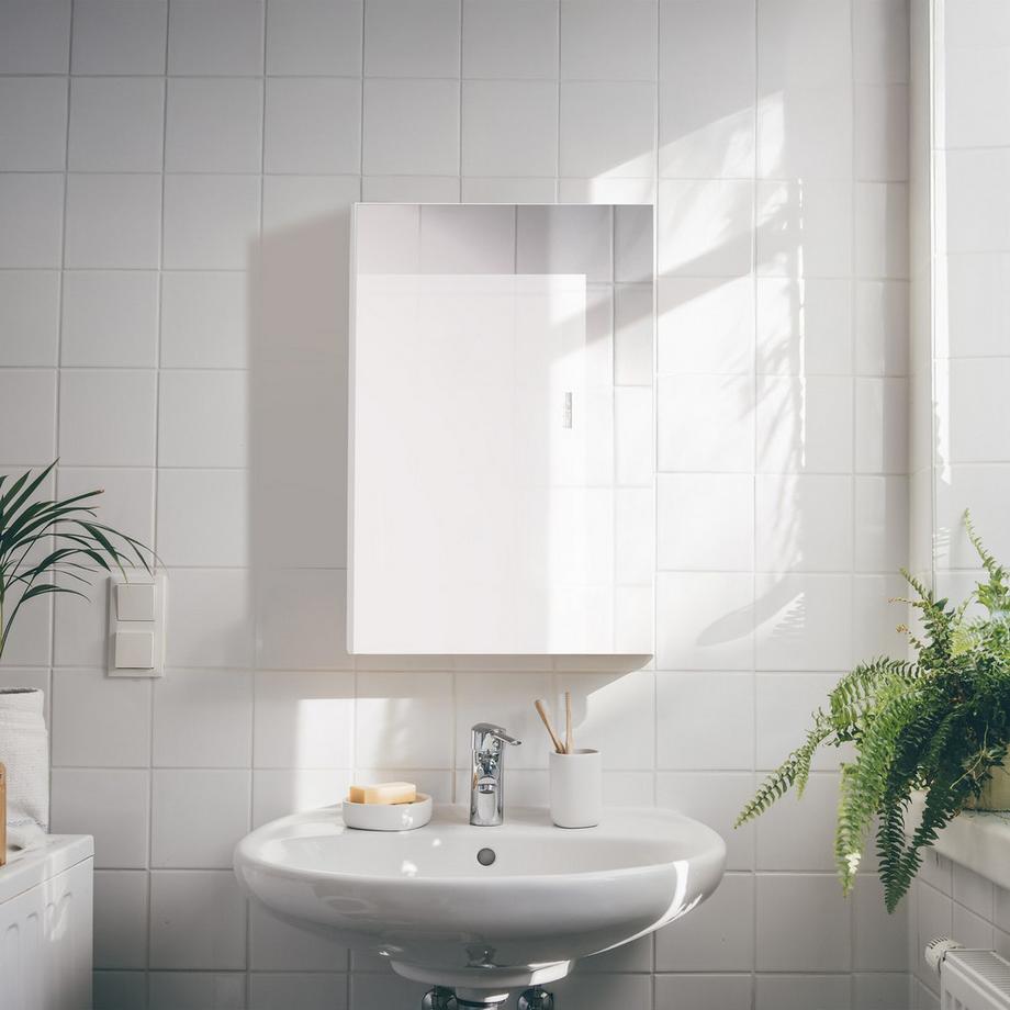 Northix Armoire de toilette avec miroir, 3 compartiments  