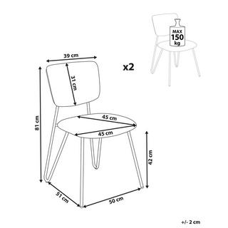 Beliani Lot de 2 chaises en Bouclé Moderne NELKO  