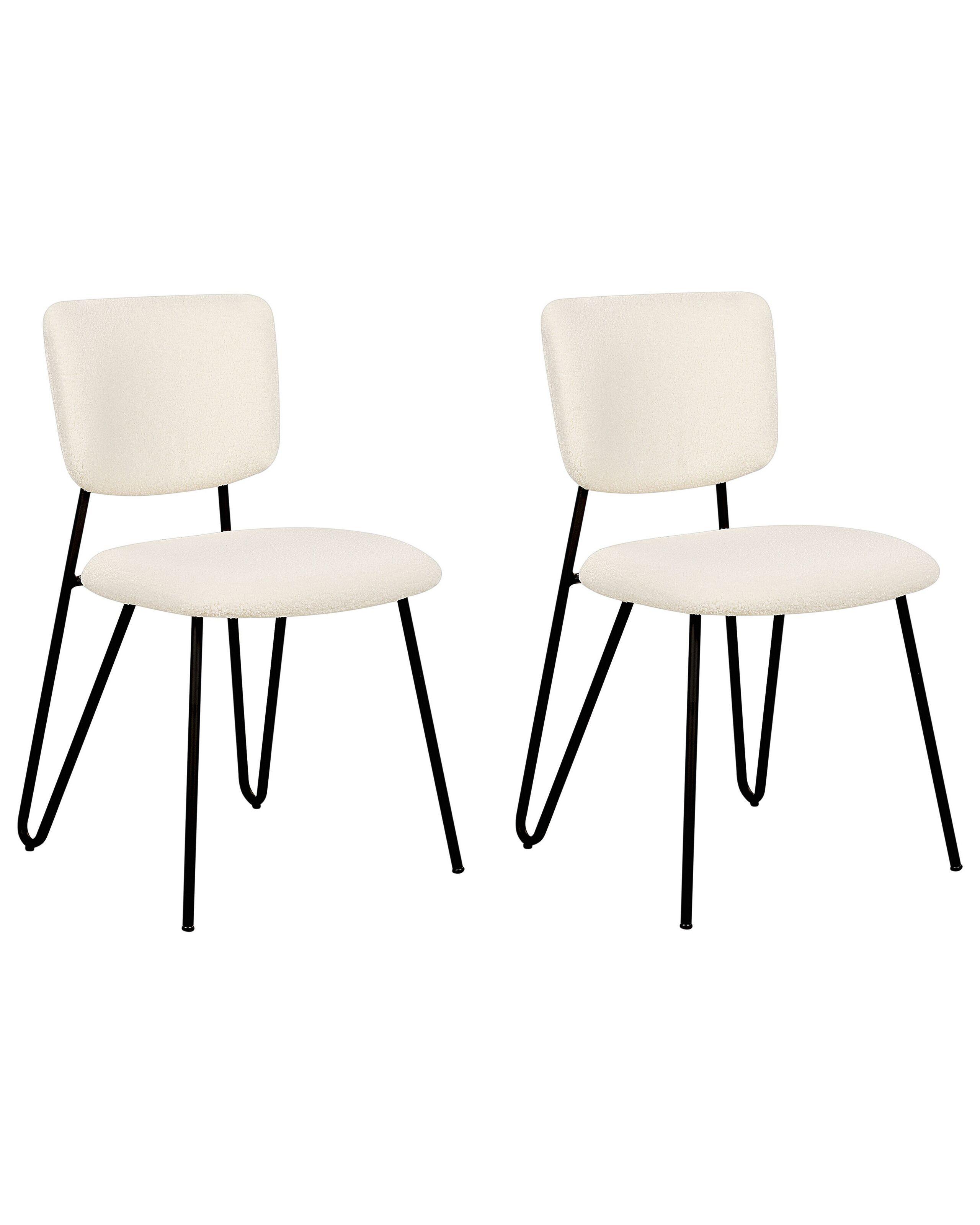 Beliani Lot de 2 chaises en Bouclé Moderne NELKO  