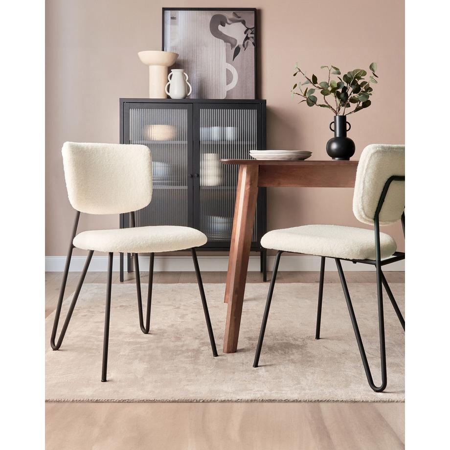 Beliani Set di 2 sedie da pranzo en Bouclé Moderno NELKO  