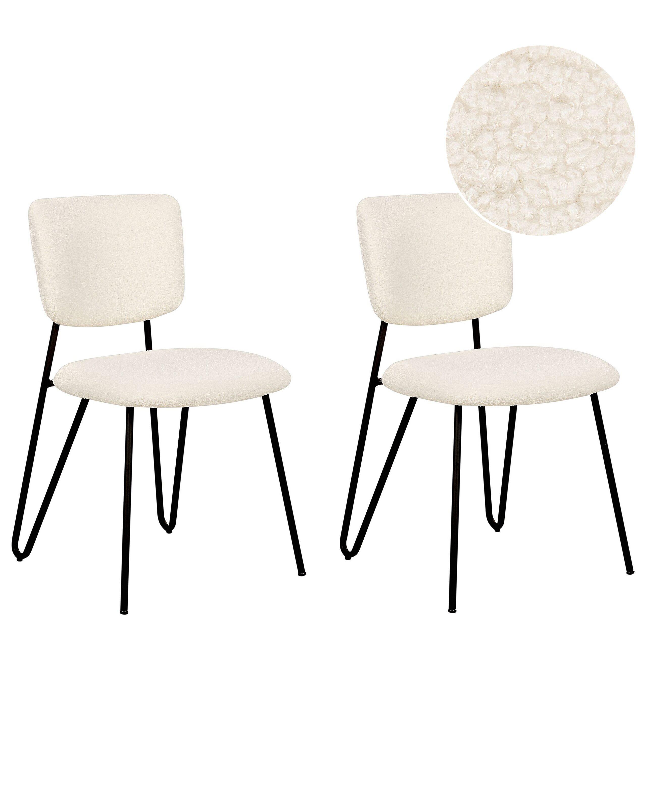 Beliani Lot de 2 chaises en Bouclé Moderne NELKO  