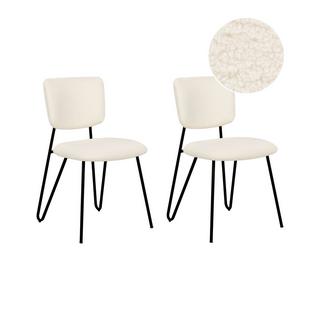 Beliani Lot de 2 chaises en Bouclé Moderne NELKO  