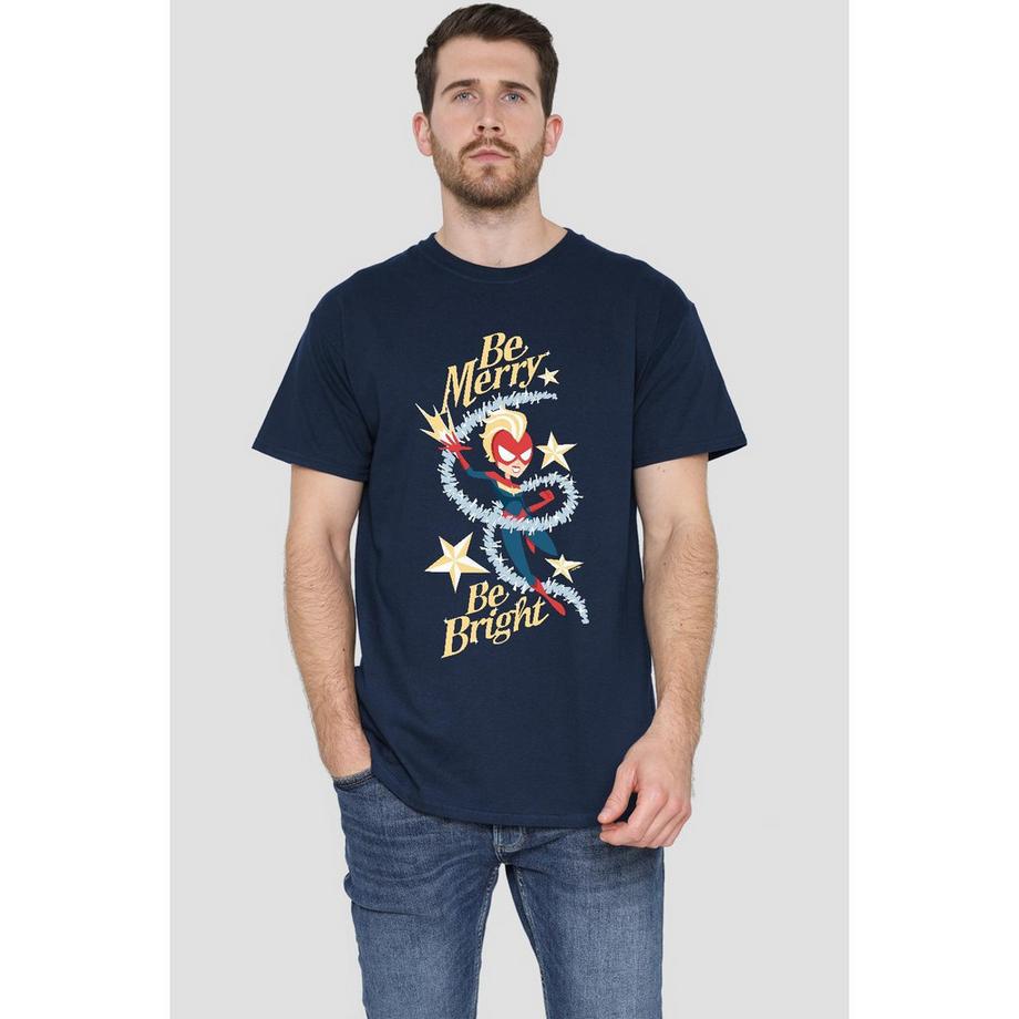 Captain Marvel Be Merry Be Bright T-Shirt  